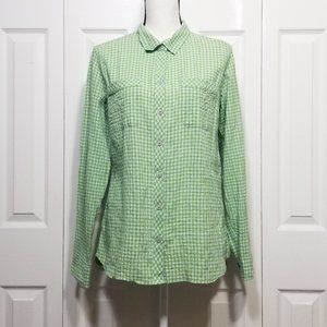 Eddie Bauer green plaid shirt (9-133)